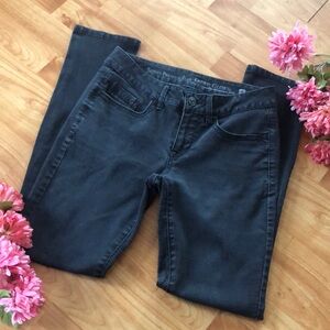 FADED GLORY size 8 black skinny straight jeans mid rise embroidered pock…
